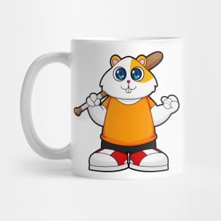 Hamster at Baseball with Baseball bat Mug